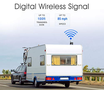 Wireless Backup Camera System Kit for Rv (Black+Silver / 7-inch + 1 Wireless Camera)