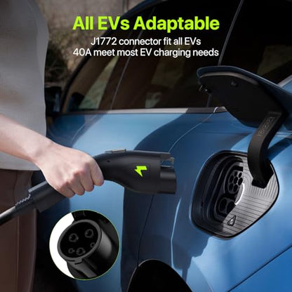 Level 2 EV Charger 40A J1772 Connector 9.6KW Electric Car Charger (14-50 plug j1772 connector)