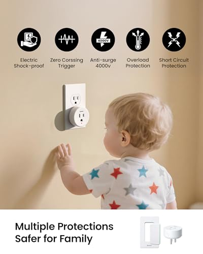 Remote Control Outlet Plug with 2 Light Switches (2 Switches 1 Outlet)