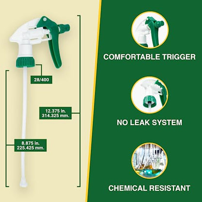 Spray Bottle Nozzle Replacement Tops (3 Pack / Green)