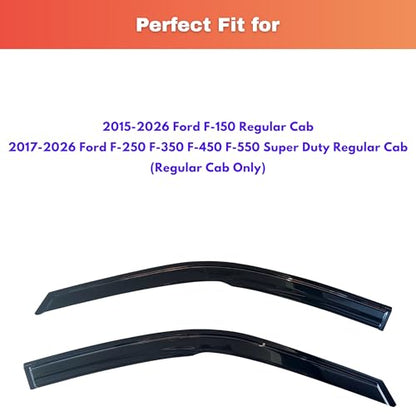 Rain Guards Fit for 2015 (2025-2026 F150 Regular Cab)