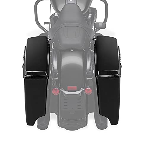 Motorcycle 5" Stretched Saddlebags Fit For Harley Touring 1993 (Vivid Black W/ Chrome Latches / 5" Extended)