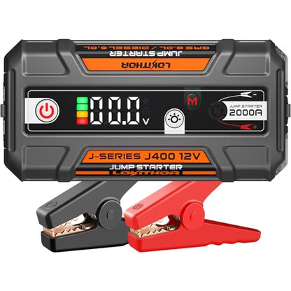 J400 Portable Jump Starter for Upto 8.0L Gas & 6.0L Diesel Engines (Orange)