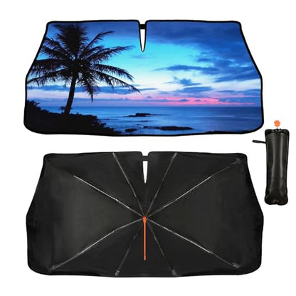 Palm Tree Car Sun Shade Umbrella Beach Windshield Sunshade for Car (One Size / Style4)