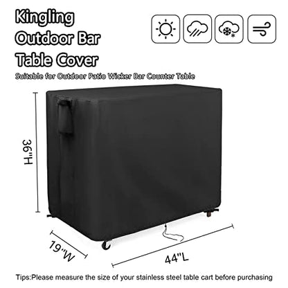Outdoor Table Cover for Wicker Bar Cart 44''L x 19''W x 36''H