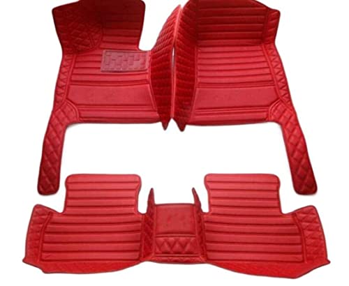 Custom All Weather Protection Leather Car Floor Mats for Cars Sedan SUV Sports Car Waterproof Floor Mat (ALL RED)
