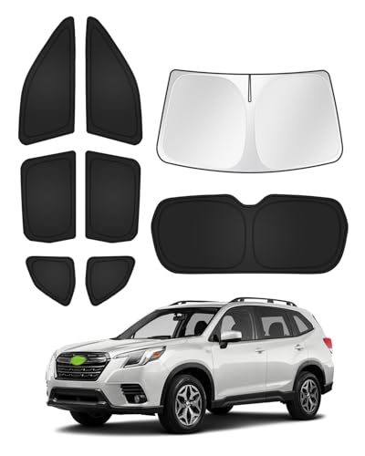 Sunshades for 2025 2026 Subaru Forester Accessories Windshield Sun Shade Side Rear Window Shade Cover Sun Visor Shield Privacy Protection Keep Vehicle Cool Black 8PCS (Subaru Forester 2025-Present)