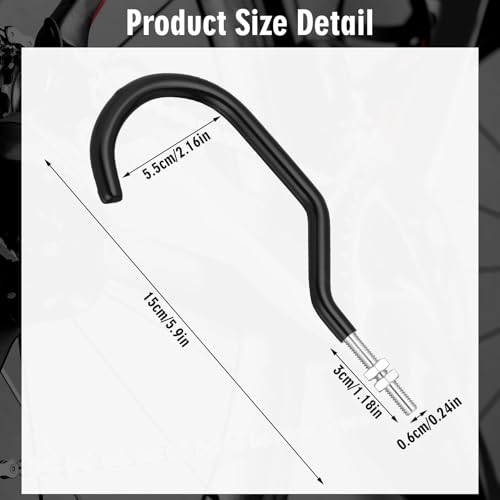 4 Pcs Machine Thread Bicycle Storage Hook (2.17 Inch / Black)