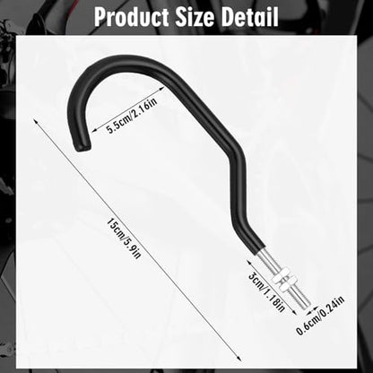 8 Pcs Machine Thread Bicycle Storage Hook (2.17 Inch / Black)