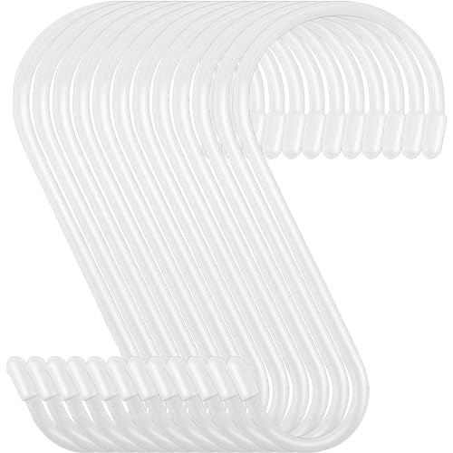 12 Pack 6 Inch White Vinyl Coated Heavy Duty S Hooks Non Slip (White / 6 in 12 pack)