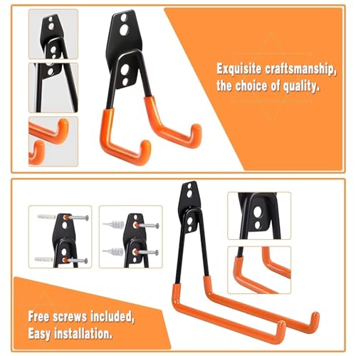Steel Garage Storage Hooks (32pcs - Orange)