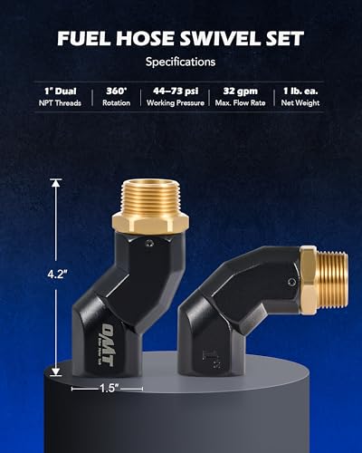 OMT 2pcs 1" NPT Fuel Hose Nozzle Swivel Kit (2PCS 1"NPT / Fuel Hose Nozzle Swivel)