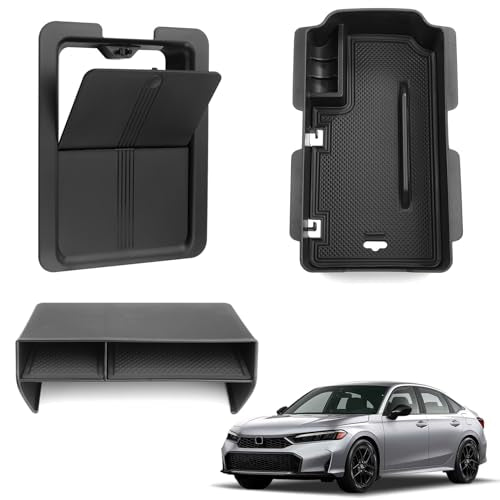 3PCS Car Interior Organizers for Honda Civic 2022 (Center, Armrest, Hidden Box)