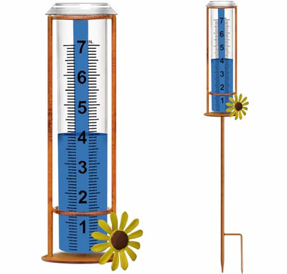 Rain Gauge Outdoor (3-section Flower Rain Gauge)