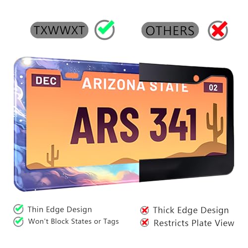 Space Galaxy License Plate Frame Blue Cloud Stars Sky Stainless Steel License Plate Holder Auto Parts Decoration with Screws License Plate Holder 12x6 Inch for Women Gift Car Accessories (Blue Starry Sky)
