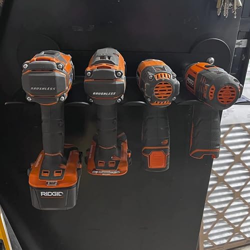 Power Tool Organizers and Storage Garage Drill Drivers Shelves Magnetic Mount 4 Slots (Power Tool Organizer 4 Slots)