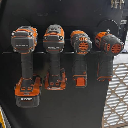 Power Tool Organizers and Storage Garage Drill Drivers Shelves Magnetic Mount 4 Slots (Power Tool Organizer 4 Slots)