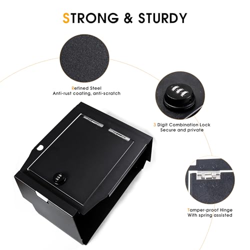 Center Console Safe Box Armrest Lock Storage Organizer Box (For 2021-2024 F150)
