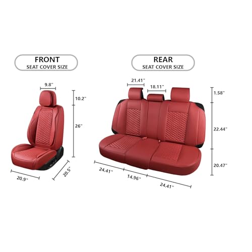 Car Seat Covers Full Set (5 Pack / Burgundy)