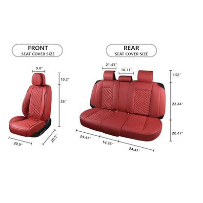 Car Seat Covers Full Set (5 Pack / Burgundy)