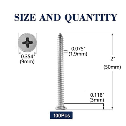 10 x 2 Wood Screw 100Pcs 18 (#10 x 2")