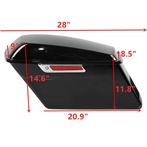 Motorcycle Saddlebags with Chrome Conversion Brackets Fit For Harley Softail Deluxe Heritage Softail 1984 (Vivid Black W/ Chrome Latches)