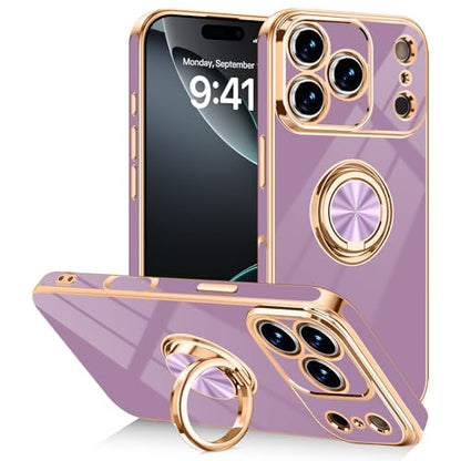 Designed for iPhone 17 Pro Max Case with Ring Stand Slim Purple (Purple / 6.9'' iPhone 17 Pro Max)