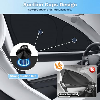 Car Window Shades for 2025 2026 New Tesla Model Y Juniper Accessories with No (FOR | Model Y Juniper 25-26 with Suction)