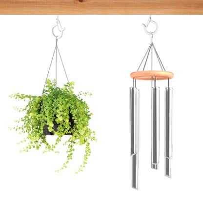 24 PCS Q Hanger Hooks with Safety Buckle (White / 24 Pcs)