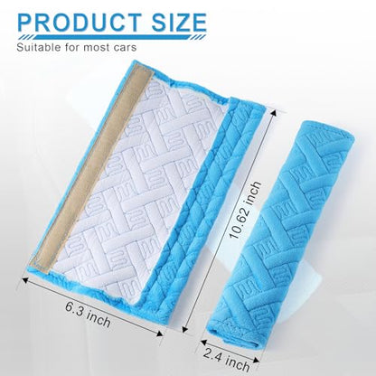 2 Pack Universal Car Seat Belt Pads Cover for A More Comfortable Driving (blue)