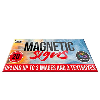 2 Pack Personalized Magnetic Signs for Vehicles (Design E)