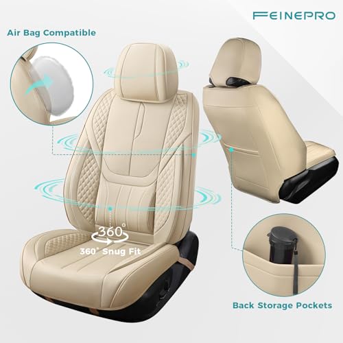 Universal Car Seat Covers for SUVs Sedans Trucks Beige (Beige / Full-Set)