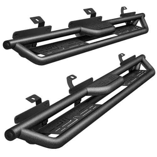 6" Running Boards Anti (Black Round Tube / 18-26 Wrangler JL 4 Doors)