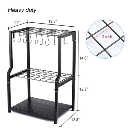 Garden Tool Organizer for Garage Corner (Quadrangel-Black)
