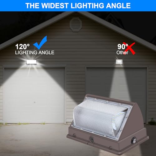 120W 6 Pack LED Wall Pack Lights for Barn Shop Garage (WITH photocell)