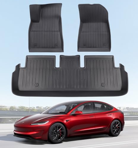 2025 New Version Floor Mats for Tesla Model 3 Highland (3 PCS for Model 3 2024-2025)