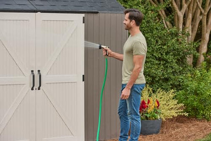 Extra Large Resin Outdoor Storage Shed With Floor (7'x10' / Brown)