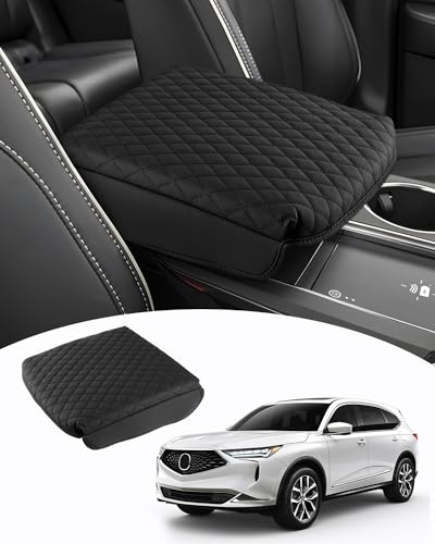 Custom Fit for Center Console Cover Acura MDX 2022 2023 2024 2025 2026 Accessories Armrest Cover Center Console Pad PU Leather Armrest Seat Box Cover Protector Anti (Size for Acura MDX 2021-2026)