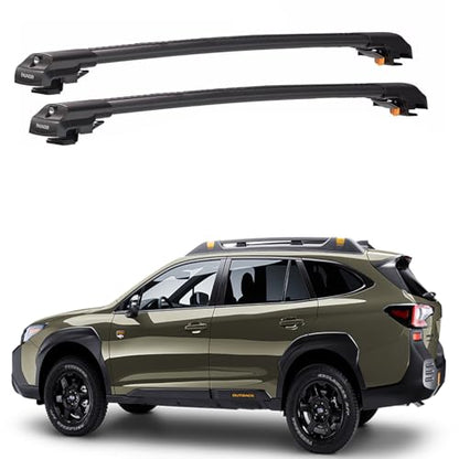 Roof Racks Cross Bars for Subaru Outback Wilderness 2024 2025 Cargo Carrier Bars Lockable Available in Black or Gray (Black)