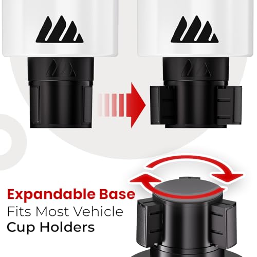 Ultimate Car Cup Holder Expander with Adjustable Base (White / 1pack)