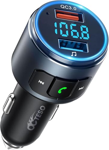 Upgraded V5.3 FM Bluetooth Transmitter (Black)
