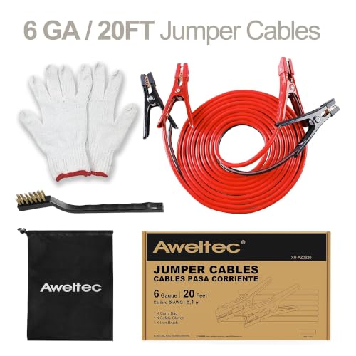 6 Gauge 20 Feet Jumper Cables (6 Gauge 20 feet (Pure Copper))