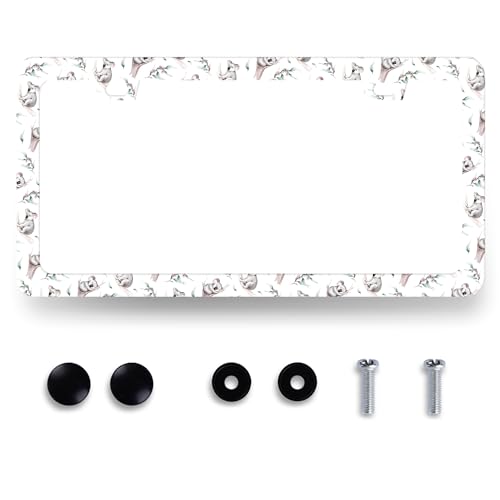 Watercolor Koala License Plate Frame Animals License Holder with 2 Holes (Animal Cute Koala)