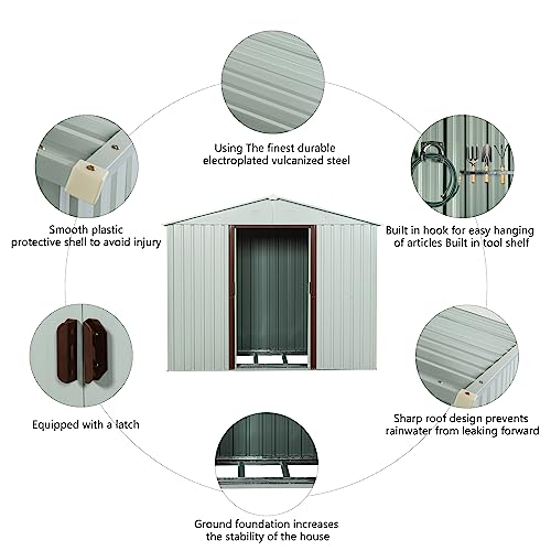 4x8 FT Outdoor Storage Shed (4x8 FT/Window / White)