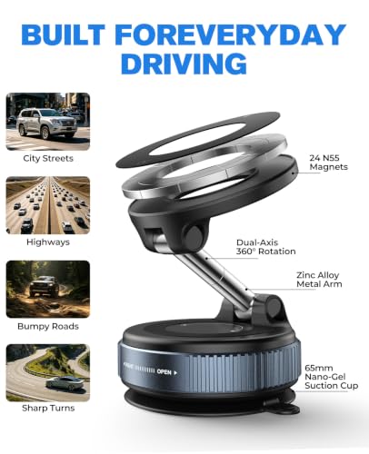Magnetic Car Phone Holder for MagSafe (Black)
