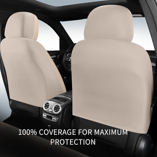 Faux Leather Front Car Seat Covers (N1 Beige / Front Seat)
