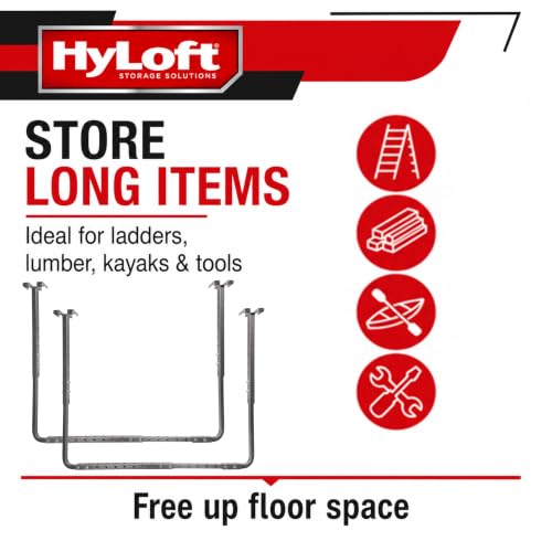 Adjustable Garage Ceiling Mount Storage Rack Kit (Hammertone / Pack of 2)