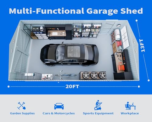 13x20 Outdoor Storage Shed (20x13 FT/Standard / Dark Gray)