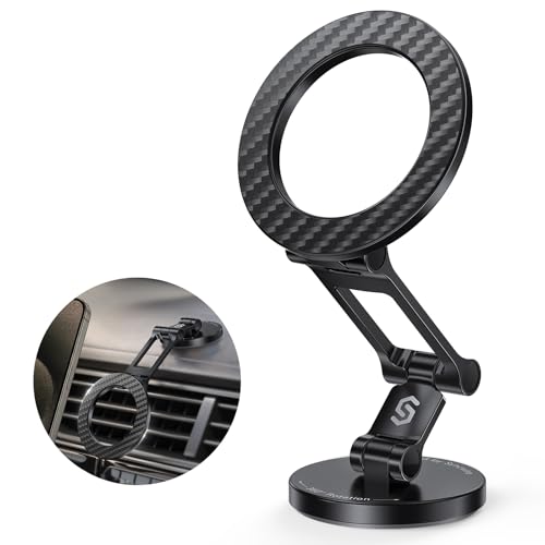 Fits MagSafe Car Mount Magnetic Phone Holder for Dash and Tesla (Carbon Fiber)