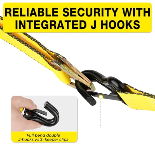 Car Tie Down Straps for Trailers 2" x 10' 4 (Car Tie Down Straps)